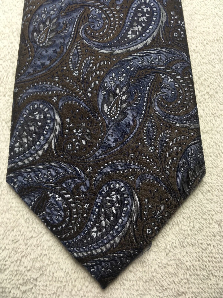 CORBATA HOMBRE JONES NEW YORK MARRÓN CON AZUL GRIS PAISLEY 3,75 X 61 Foto 1 de 4