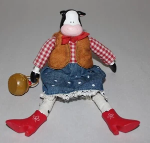 Avon Down On The Farm Cow Holding Basket Of Apples 9" - Picture 1 of 9