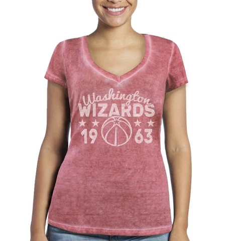 Majestic Washington Wizards City Over Pop Premium V-Neck T-Shirt Women's Size L Cover