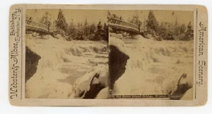 Vintage Stereoskop: 3. SCHWESTER ISLAND BRIDGE, WINTER, NIAGRA - Bild 1 von 2