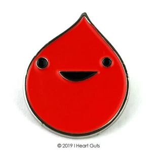 BLOOD DROP LAPEL PIN I HEART GUTS - Picture 1 of 6