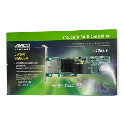 AMCC 3ware 9690SA-4I4E-SGL 8PORT SAS/SATA RAID Controller PCI Exp-x8 Low-Profile - Image 1 of 4