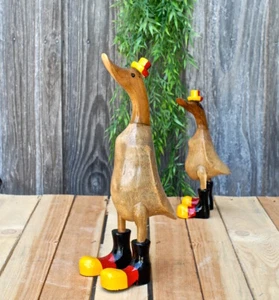 Deutschland-Ente aus Holz, H: ca. 35 cm, Laufente, Deutschland-Fahne, Klub-WM - Bild 1 von 5