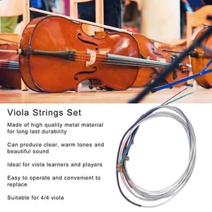 4 Pcs Viola Strings Set Replacement 4/4 Metal Viola Strings Musical Instrument - Picture 1 of 12