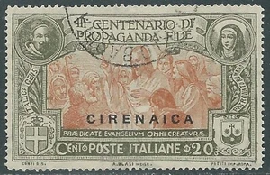 1923 CIRENAICA USATO PROPAGANDA FIDE 20 CENT - RA12-10 - Picture 1 of 1