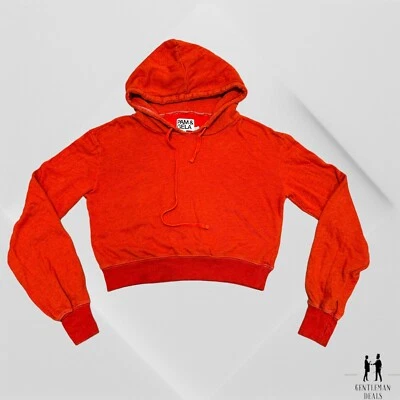 Pam & Gela Hoodie Orange Fleece Sweatshirt Size Small Hooded Sweatshirt USA - Image 1 of 4