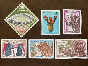 Lot série de 6 Timbres neufs stamps MONACO FESTIVAL CIRQUE WEMBLEY JULES VERNE - Imagen 1 de 1
