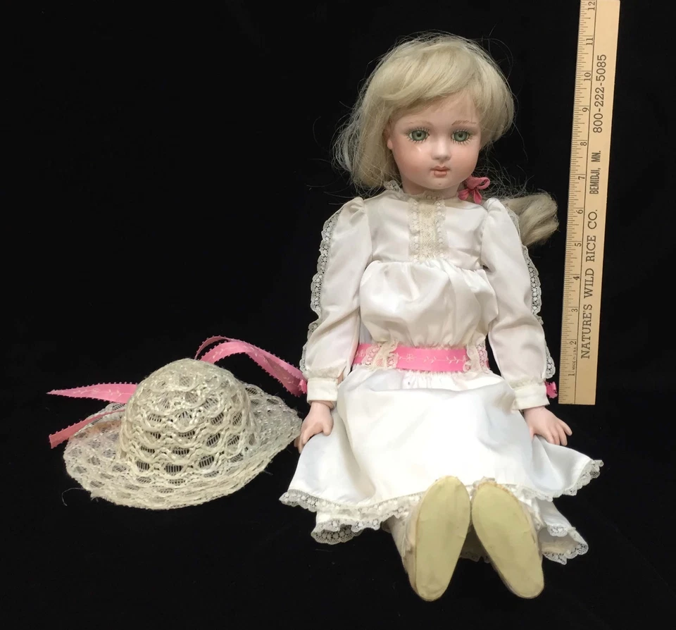 Porcelain Doll Girl Cody Jumeau Artist Ann Lunquist Jointed Blonde 19" Reproduct - Image 1 of 4