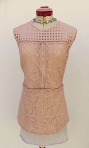 NEXT Blush Pink Lace TOP Size UK 22 / Aus 22-24 BRAND NEW Sleeveless Lined Party - Picture 1 of 6