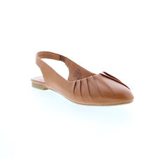 Miz Mooz Bixby Womens Brown Leather Slip On Slingback Flats Shoes