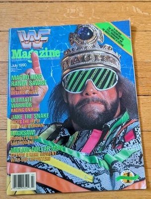 WWF Magazine July 1990 Macho King Man Randy Savage  Vintage Issue +Jake Snake+ - Image 1 of 4