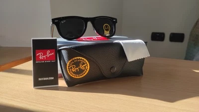 Ray-Ban Wayfarer RB2140 50-22 Occhiali da Sole - Nero/Verde - Imagen 1 de 4