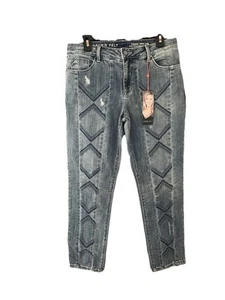 Laurie Felt Classic Denim Slim Leg Chevron Embroidered Jeans Sz 8 New w/ Tags! - Picture 1 of 5