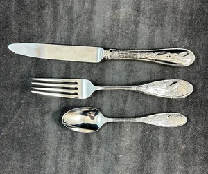 Ricci Japanese Bird and Bamboo Stainless Group of Knife Fork and Teaspoon - Picture 1 of 6