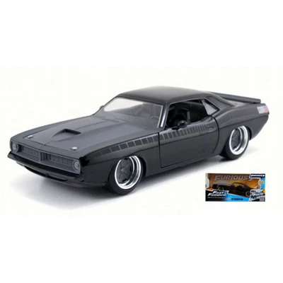 PLYMOUTH BARRACUDA 1970 FAST & FURIOUS 7 BLACK 1:24 Jada Toys Movie Nouveau modè - Photo 1/3