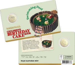 AWW Birthday Cake Swimming Pool 2025 $1 Uncirculated Coin in Card - Bild 1 von 2
