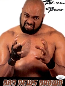 Bad News Brown Signed WWF 8x10 Photo WWE JSA COA - Picture 1 of 1