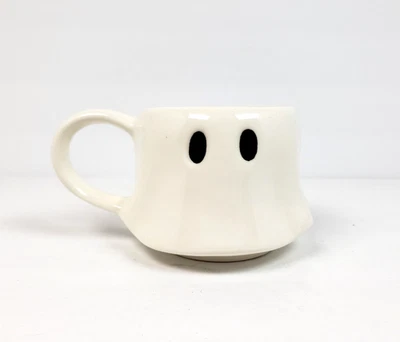 Way To Celebrate! Home White Black Ghost Halloween Stoneware Mug Cup - Image 1 of 4