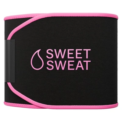Banda recortadora de cintura Sweet Sweat (mujeres y hombres) - Cinturón de entrenamiento - Negro Rosa Talla M Foto 1 de 4