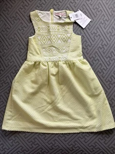 APPAMAN Azalea Citrus Yellow Green Dress For Girl Size 10 Embroidered Lined NWT - Picture 1 of 12