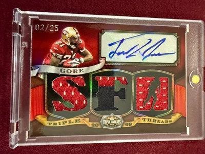 Frank Gore 2009 Topps Triple Threads Triple Jersey Auto 2/25 - Image 1 of 2