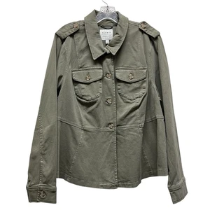 Chaqueta utilitaria Torrid Peplum botón frontal verde militar para mujer 2 2XL NUEVA CON ETIQUETAS - Imagen 1 de 10