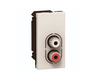 LEGRAND Ref. 0 787 53 - Buchse 2 Cinch Buchse Mosaic 1 Modul - Stereo Audio Anschluss - Bild 1 von 3