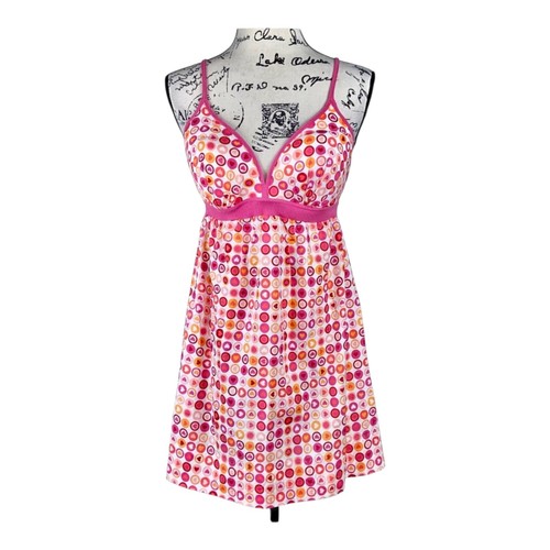 UNDERCOVER Abito raro vintage 07 Victoria's Secret ipex rosa a pois babydoll aderente svasato nuovo senza etichette S