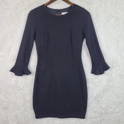 Small Bailey 44 Black Bodycon 3/4 Flutter Sleeve Mini Dress - Image 1 of 4