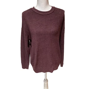 Barefoot Dreams Wine Plum Rosin Pullover Sweater Crew Neck COZY Petite Small EC - Bild 1 von 8