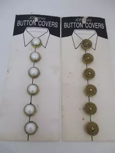 Vintage NONY 2 Sets Knopfabdeckungen Metall & Perle für JCPenney - Bild 1 von 8