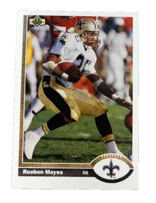 1991 UPPER DECK CARD # 230 Rueben Mayes - New Orleans Saints - Image 1 of 2