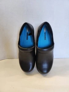 Dr SCHOLLS Gloss Shoes Womens Sz 7.5W Black Leather Slip Resistant Work - Picture 1 of 9