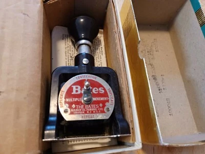 Vintage Bates Multiple Movement Numbering Machine Computer box instructions - Image 1 of 4