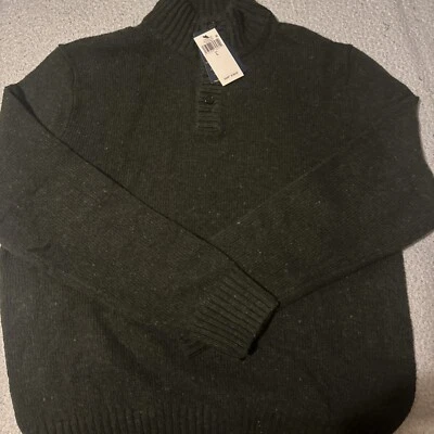 Polo Ralph Lauren 男式羊毛混纺毛衣橄榄绿色 L 码 198$ 全新带标签 — 第 1/4 张图片