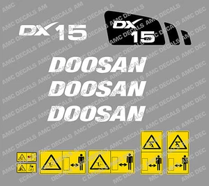 JUEGO DE CALCOMANÍAS DE EXCAVADORA DOOSAN DX15 - Imagen 1 de 1