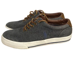 Polo Ralph Lauren Vaughn Men's Shoes Blue Denim Pony Logo Size 7.5 Preppy - Picture 1 of 6