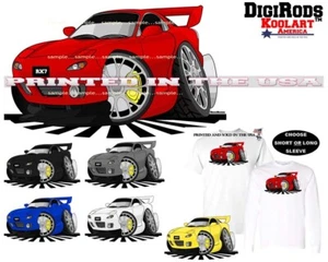 Mazda RX7 Third Generation FD3S Model DigiRods / Koolart Cartoon Car T Shirt - Picture 1 of 7
