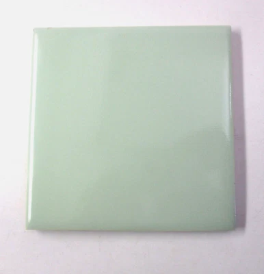 1 Tile Robertson USA 4-5/16" Gloss Pale Light Pastel Green Ceramic 1950s Vtg MCM - Image 1 of 4