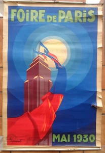 FOIRE DE PARIS 1930 Affiche ancienne ART DECO PIERRE COMMARMOND Vintage poster - Picture 1 of 9