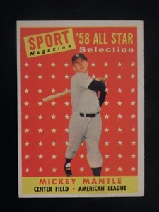 1958 Topps Baseball Card #487 Mickey Mantle (EX-MT/NM) - Picture 1 of 2