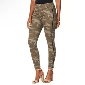 NEW! Skinnygirl Broadway High-Rise Skinny Tuxedo Stripe Camo Jeans - LONG - Picture 1 of 13