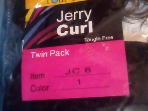 100% Human Hair Extensions Remy Twin Pack 8" Four Seasons Jerry Curl Black - Picture 1 of 7