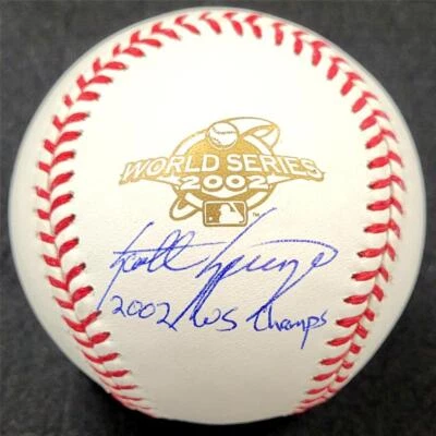 Scott Spiezio signed "2002 WS Champs" Angels World Series Baseball ~ Beckett BAS - Image 1 of 3