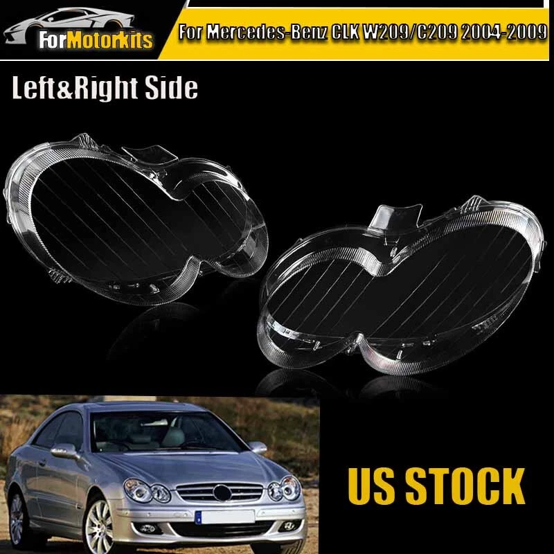 Pair Headlight Lens Cover LH+RH For Mercedes Benz CLK C209 W209 2004-2009 - Изображение 1 из 4