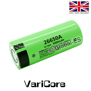 Varicore 26650 Li-Ion Flat Top Rechargeable Battery - 3.7V 5000mAh