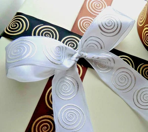 1m 40mm QUALITY WIRED CHRISTMAS RIBBON BLACK,WHITE,BROWN, GOLD SILVER GIFT,BOW - Picture 1 of 5
