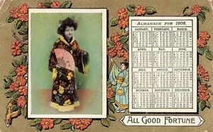 1908 ALMANACK Calendar for 1908 Postcard - Picture 1 of 1