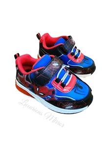 Spiderman Boys Toddler-Little Kid Spiderman Light Up No Tie Sneaker Shoes Sz 7 - Picture 1 of 9