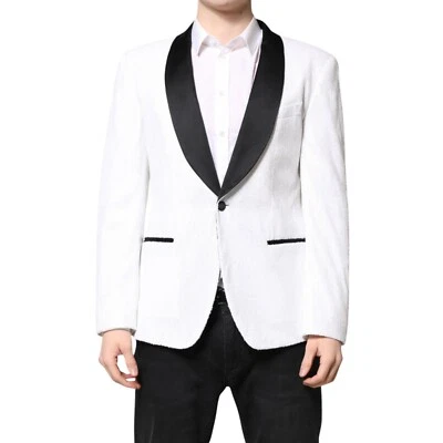 Traje Blazer DOLCE & GABBANA Blanco Nylon Abrigo de un solo pecho IT50/US40/L 4130usd Foto 1 de 4